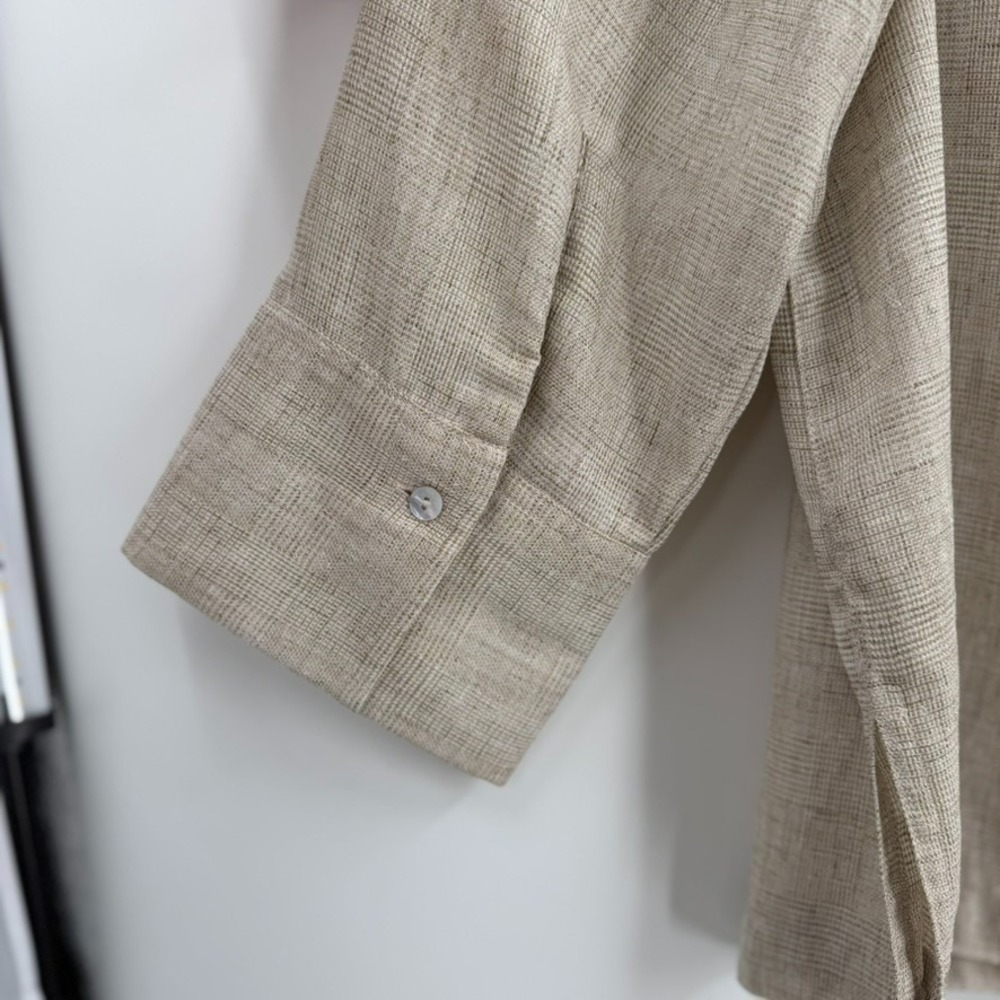 VTG Giorgio Fiorlini Women Blouse 14W Beige Minimalist Office Corp Layering - Picture 5 of 9